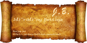 Járdány Bettina névjegykártya
